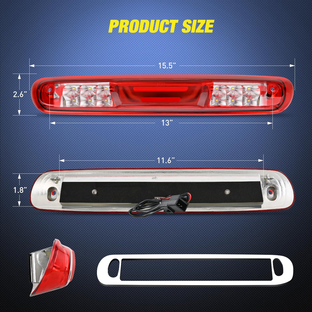 Nilight LED third brake light rear assembly with bright signaling