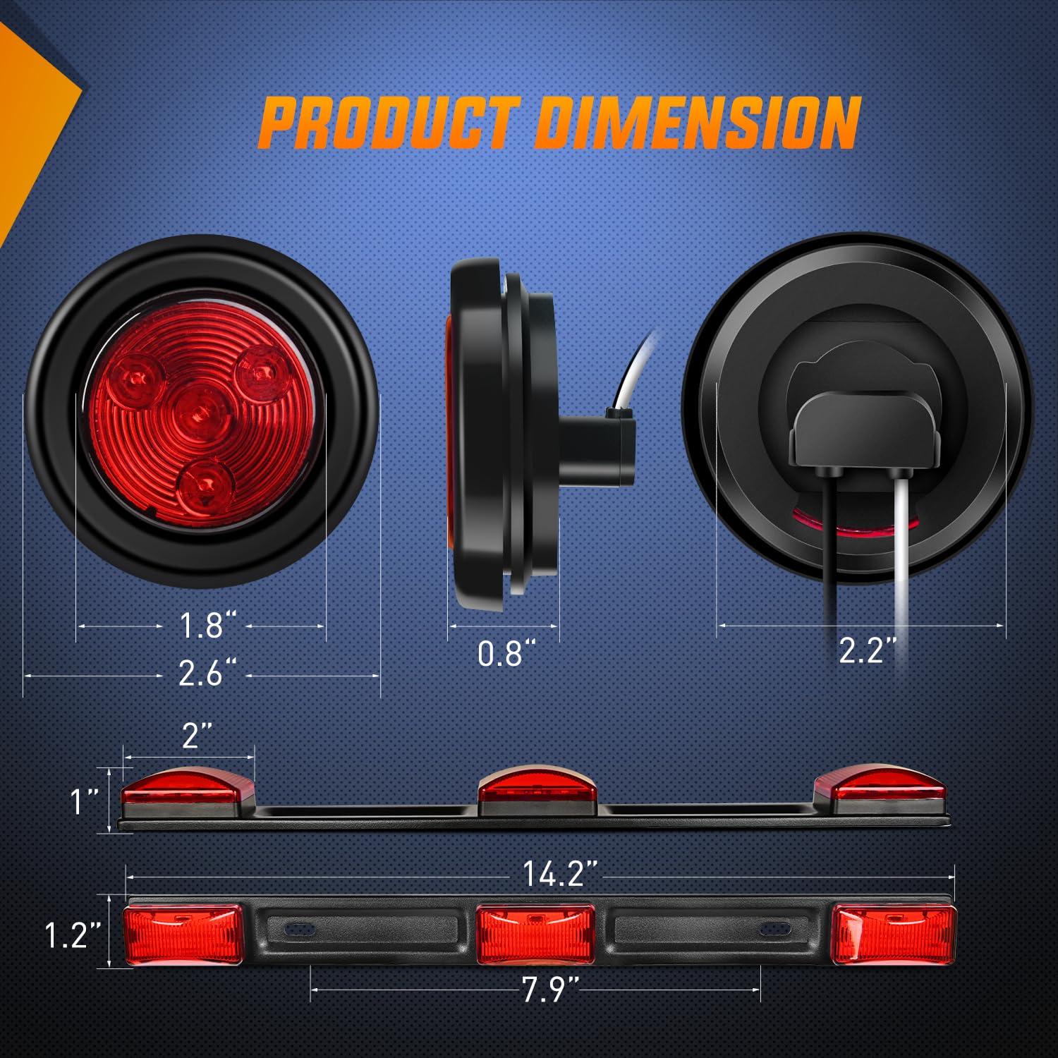 Nilight two-inch amber side marker light improves night signaling.