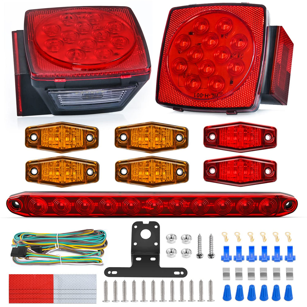 Nilight LED trailer light kit full package showing all components for easy replacement on trailers.