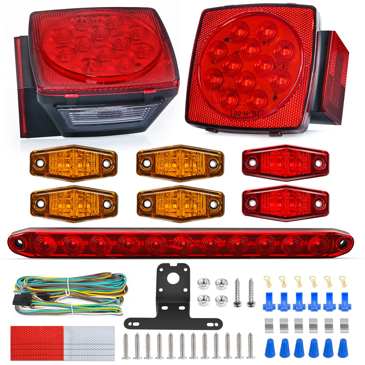 Nilight LED trailer light kit full package showing all components for easy replacement on trailers.