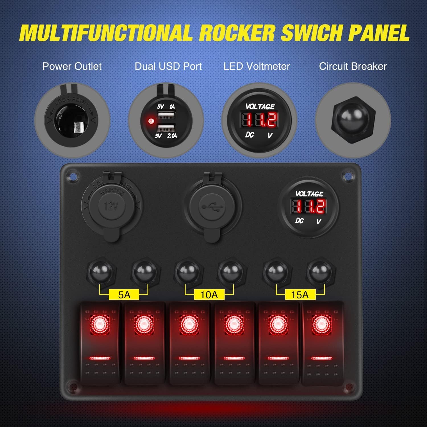 Nilight LED voltmeter display demonstrates real-time voltage monitoring