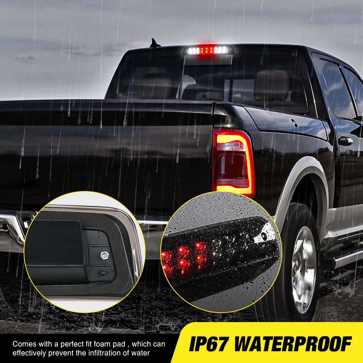 Nilight light installed on RAM rear shows plug-and-play fit.