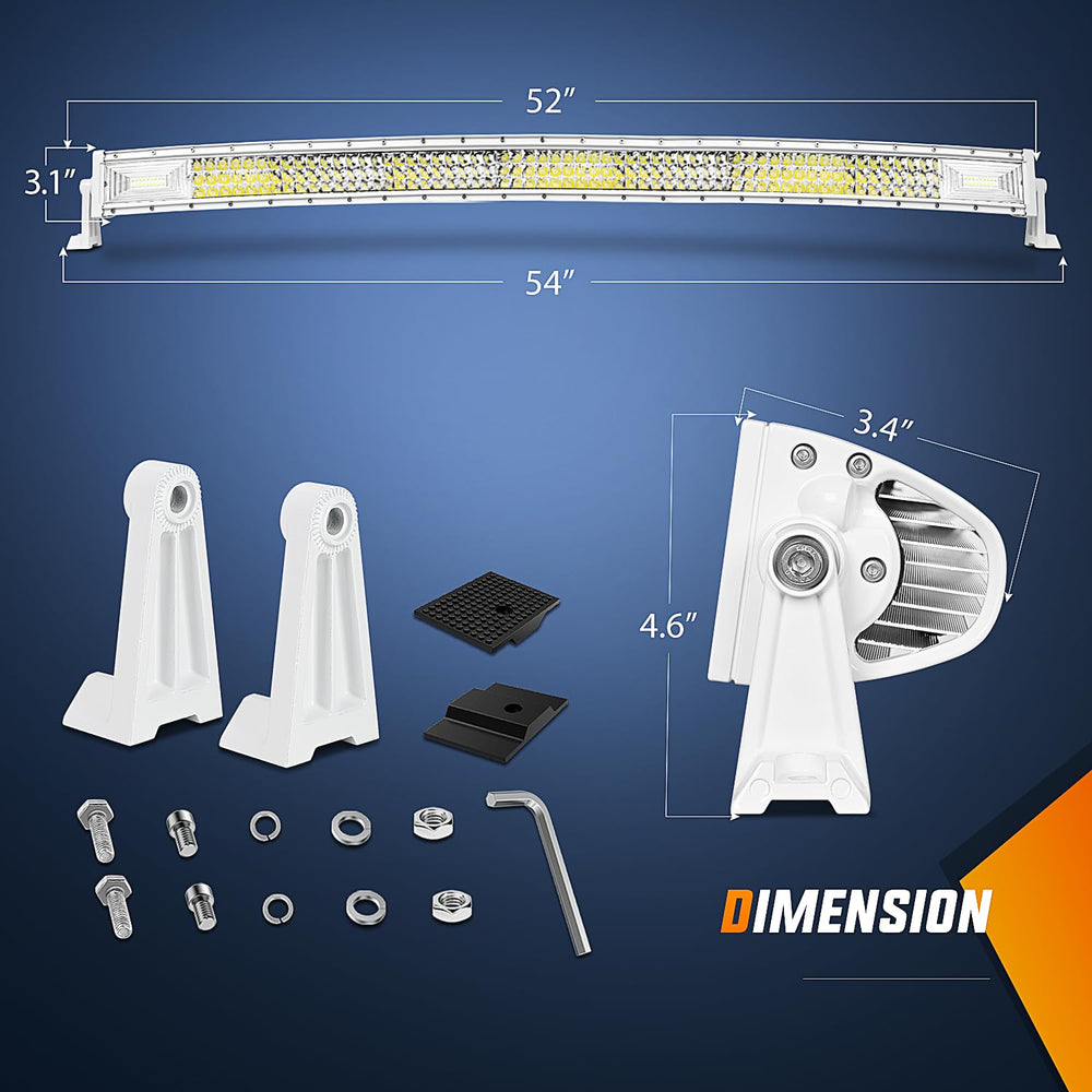 Nilight 52 inch light bar side mount bracket shown for versatile mounting