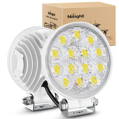Nilight marine LED pods 4.5in close-up showing durable aluminum housing for boats