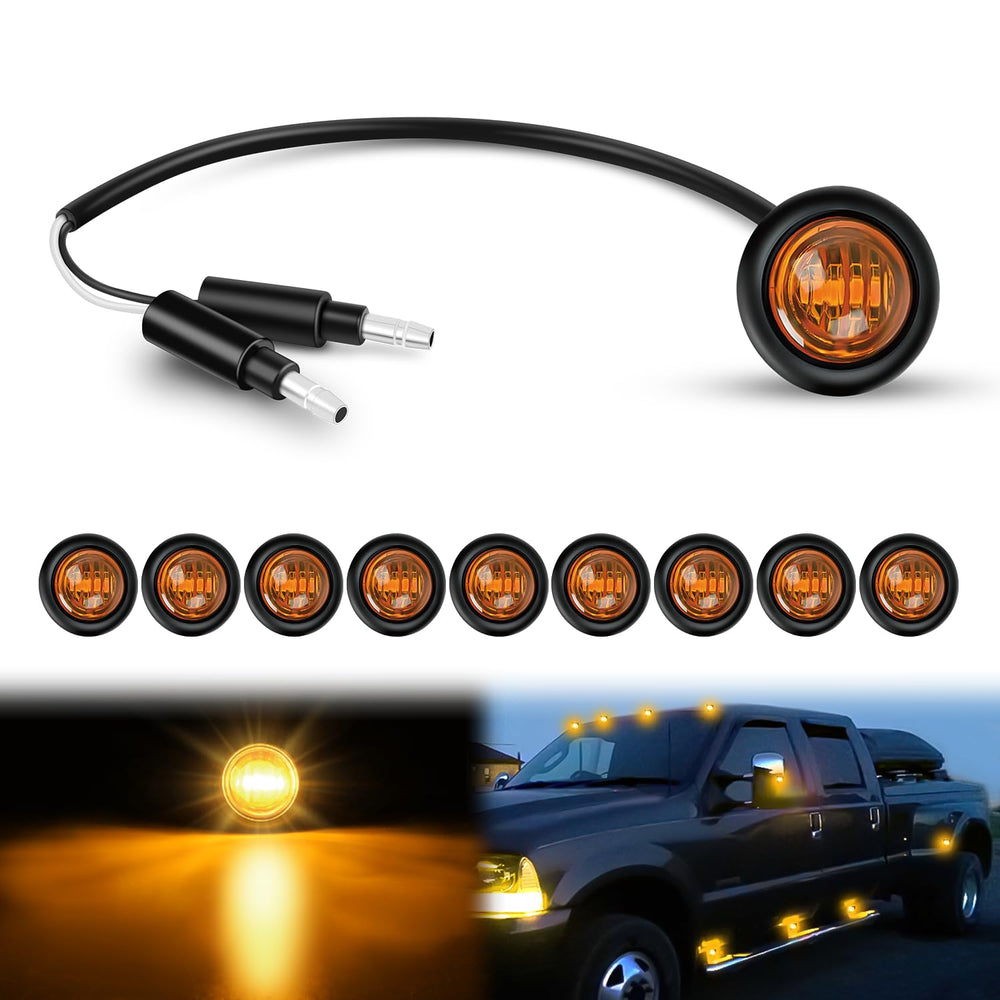 Nilight round amber marker light 10-pack for trailer visibility.