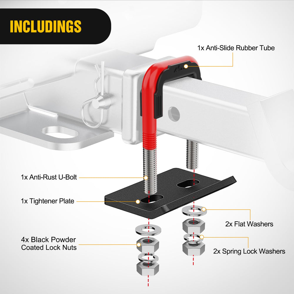 Nilight matte black tightener plate blends with vehicle and stabilizes.