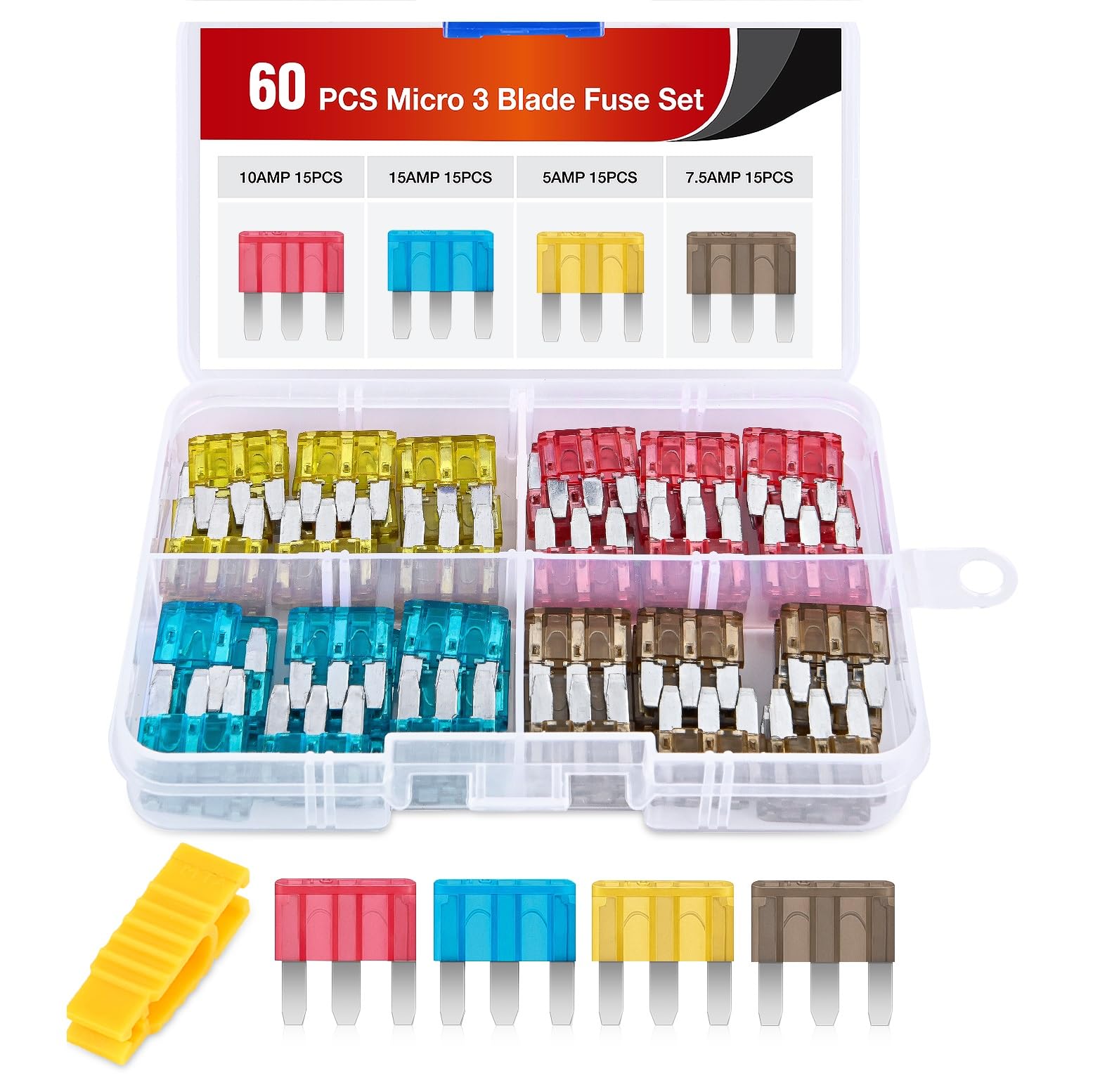 Nilight Micro3 fuse kit collection with color-coded fuses for fast identification.