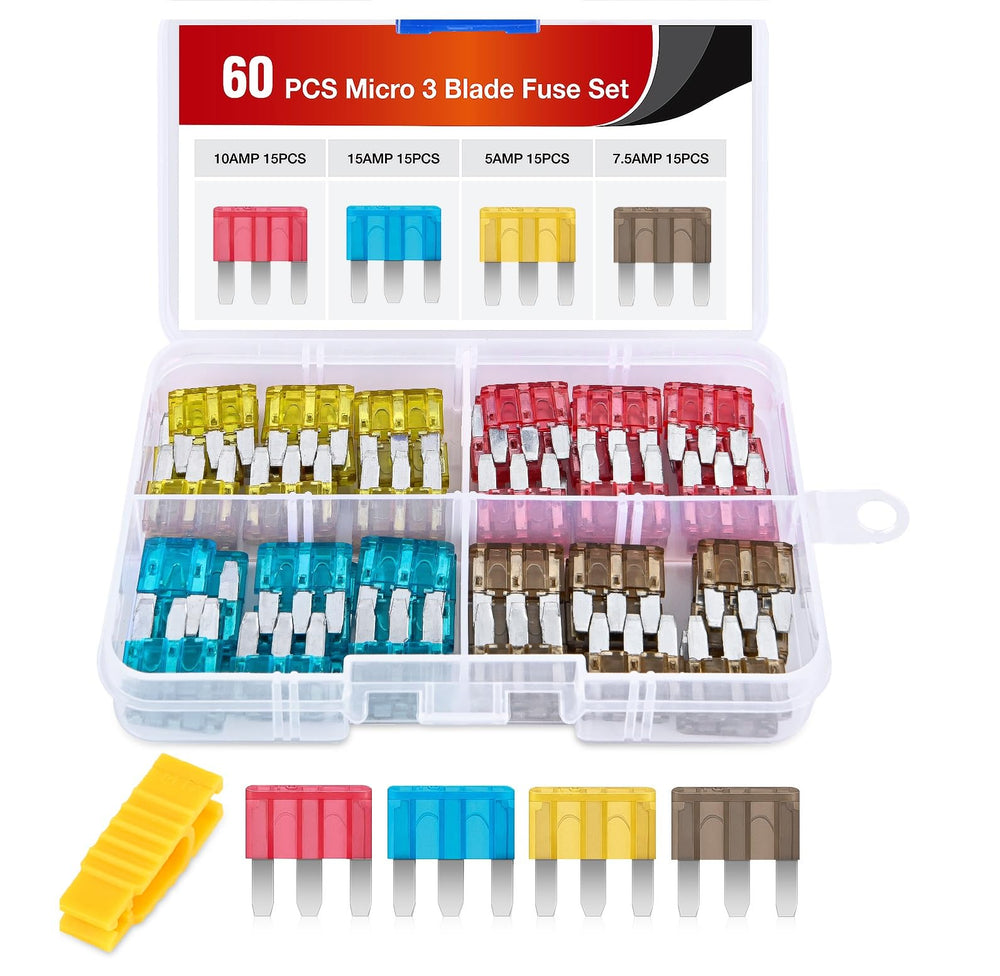 Nilight Micro3 fuse kit collection with color-coded fuses for fast identification.