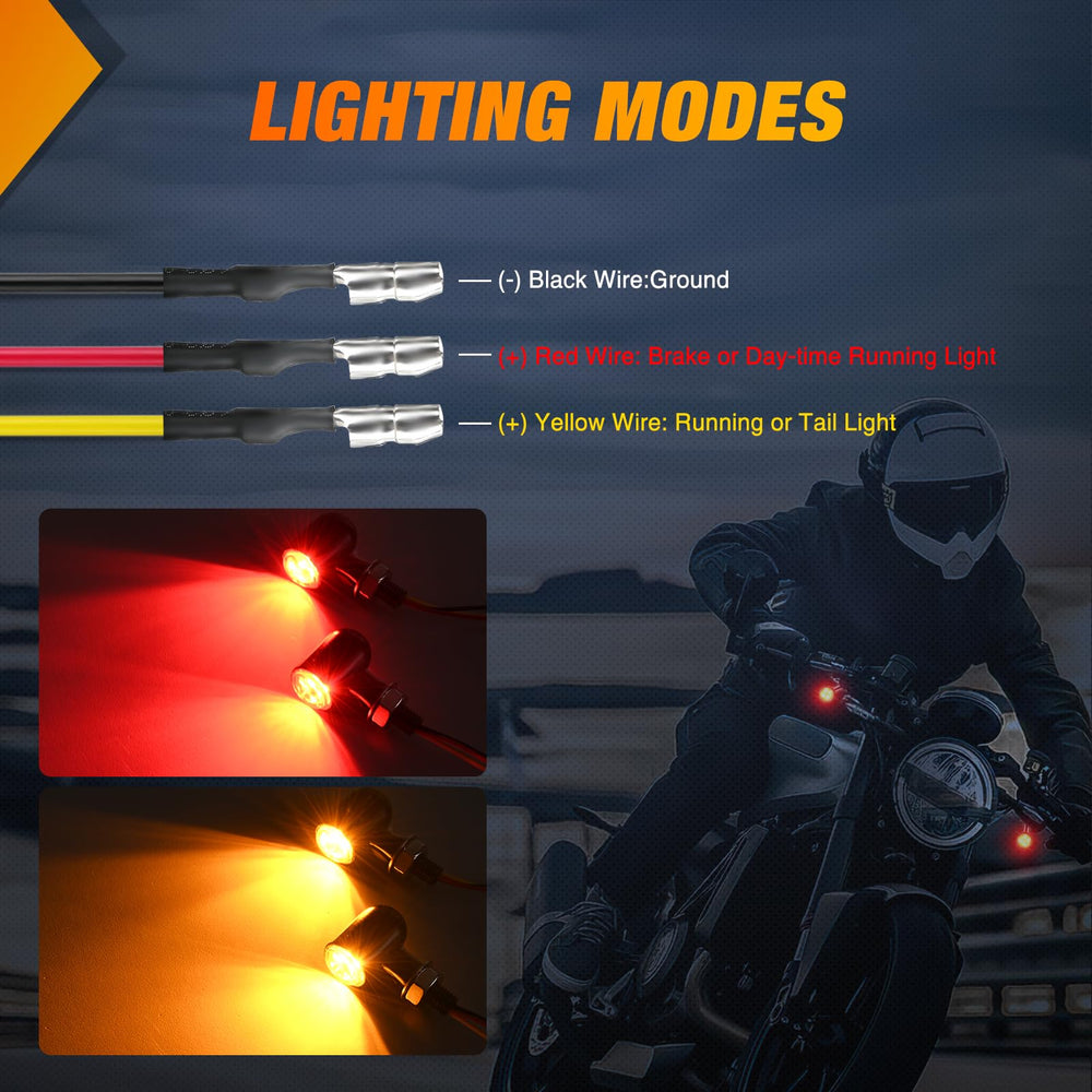 Nilight rear LED turn signal with yellow beam for clear signaling.