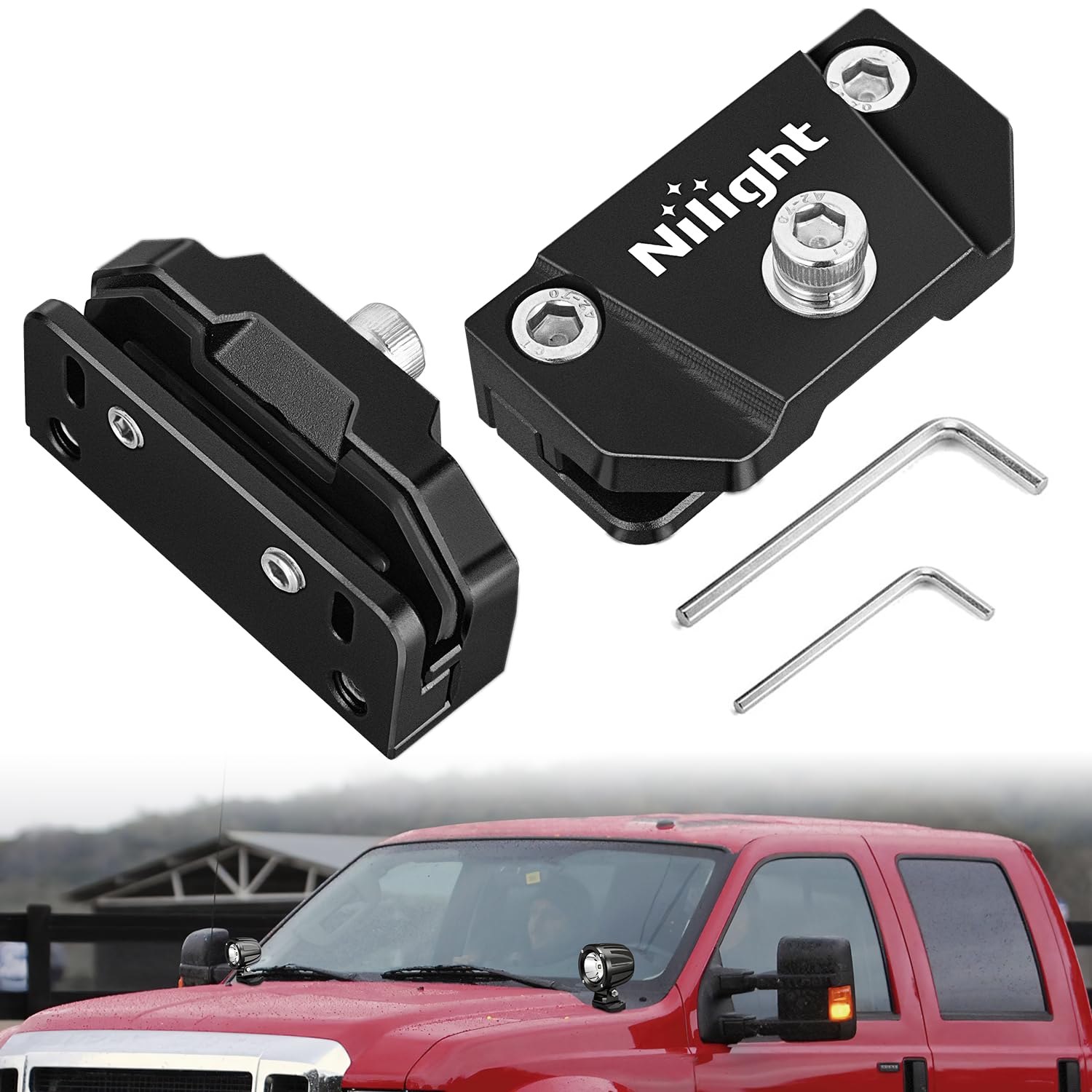 Nilight mount bracket universal hood clamp for secure on-hood lighting