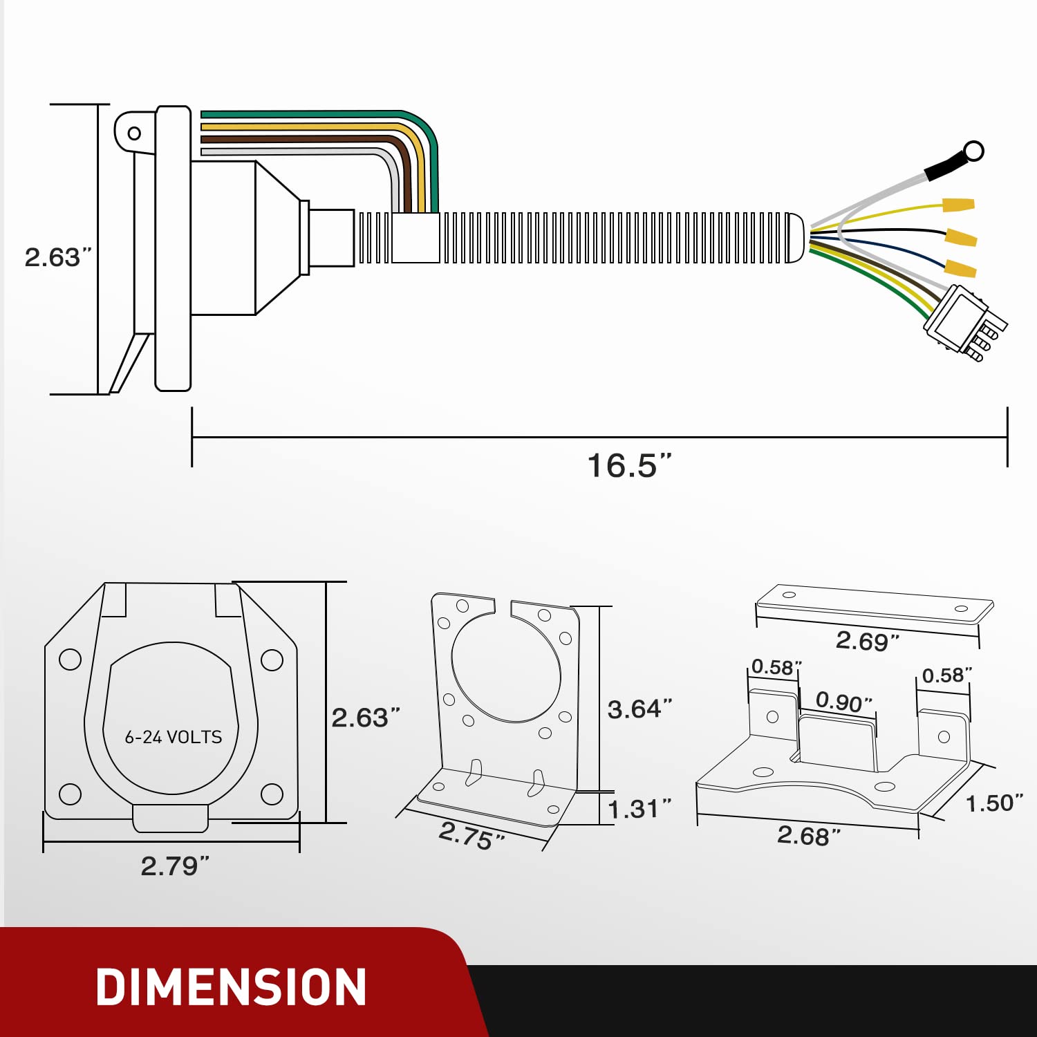 Nilight mounting bracket and hardware for secure installation.