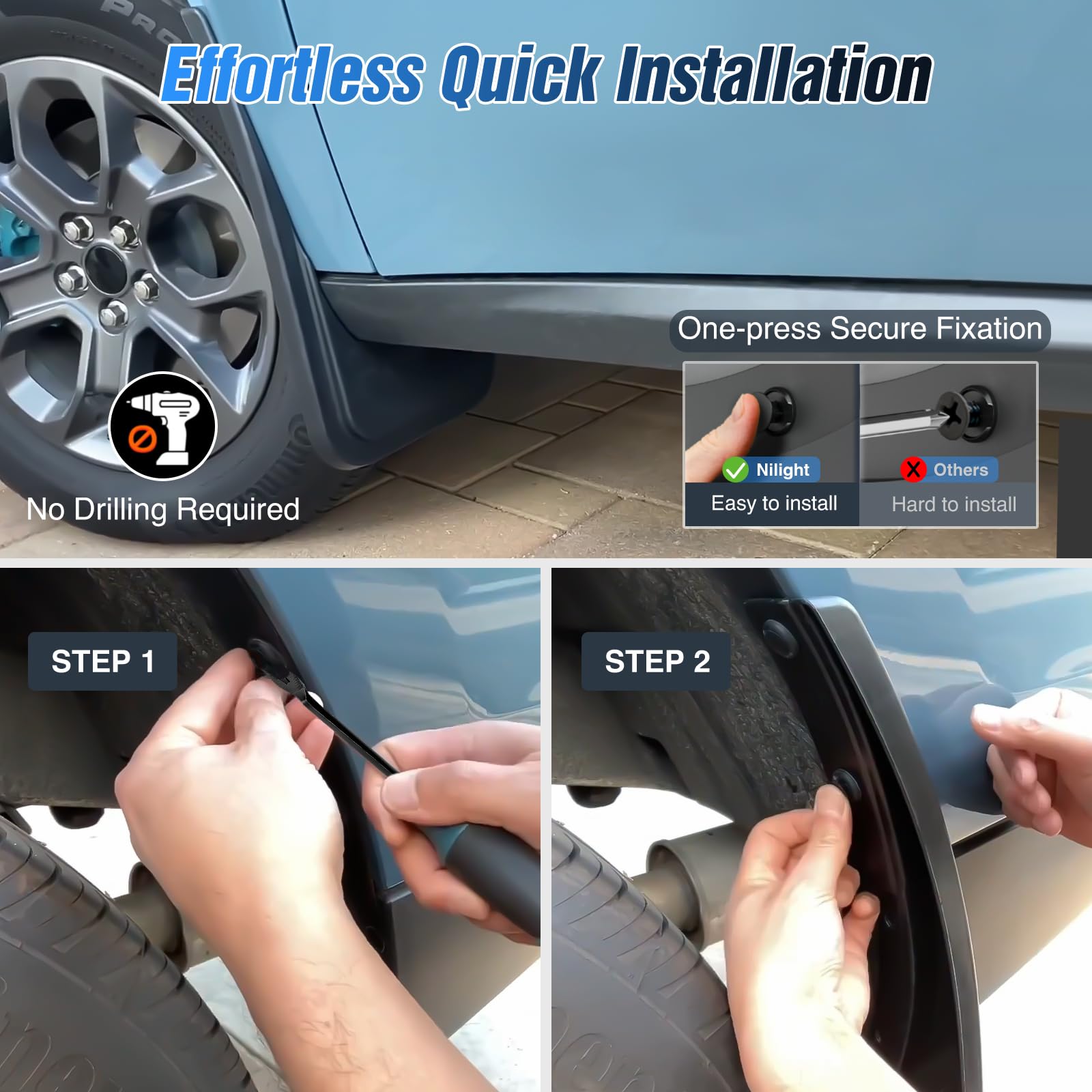 Nilight mud flaps material closeup: premium PP+TPO blend for toughness