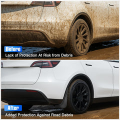 Nilight mud flaps on Tesla Model 3 front-right offering protection and clean lines.