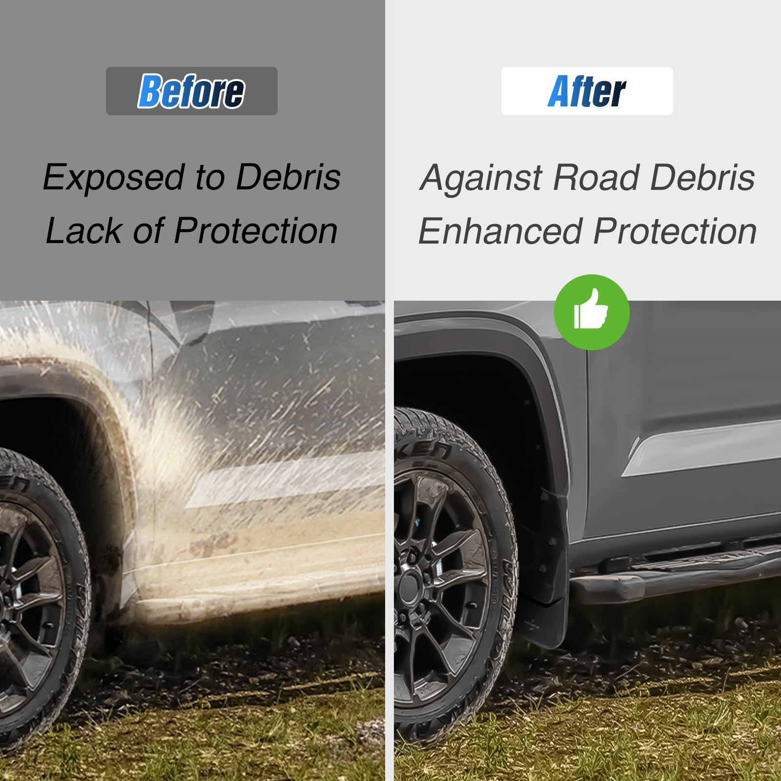 Nilight mud flaps for Toyota Tundra front-left shield fender spray