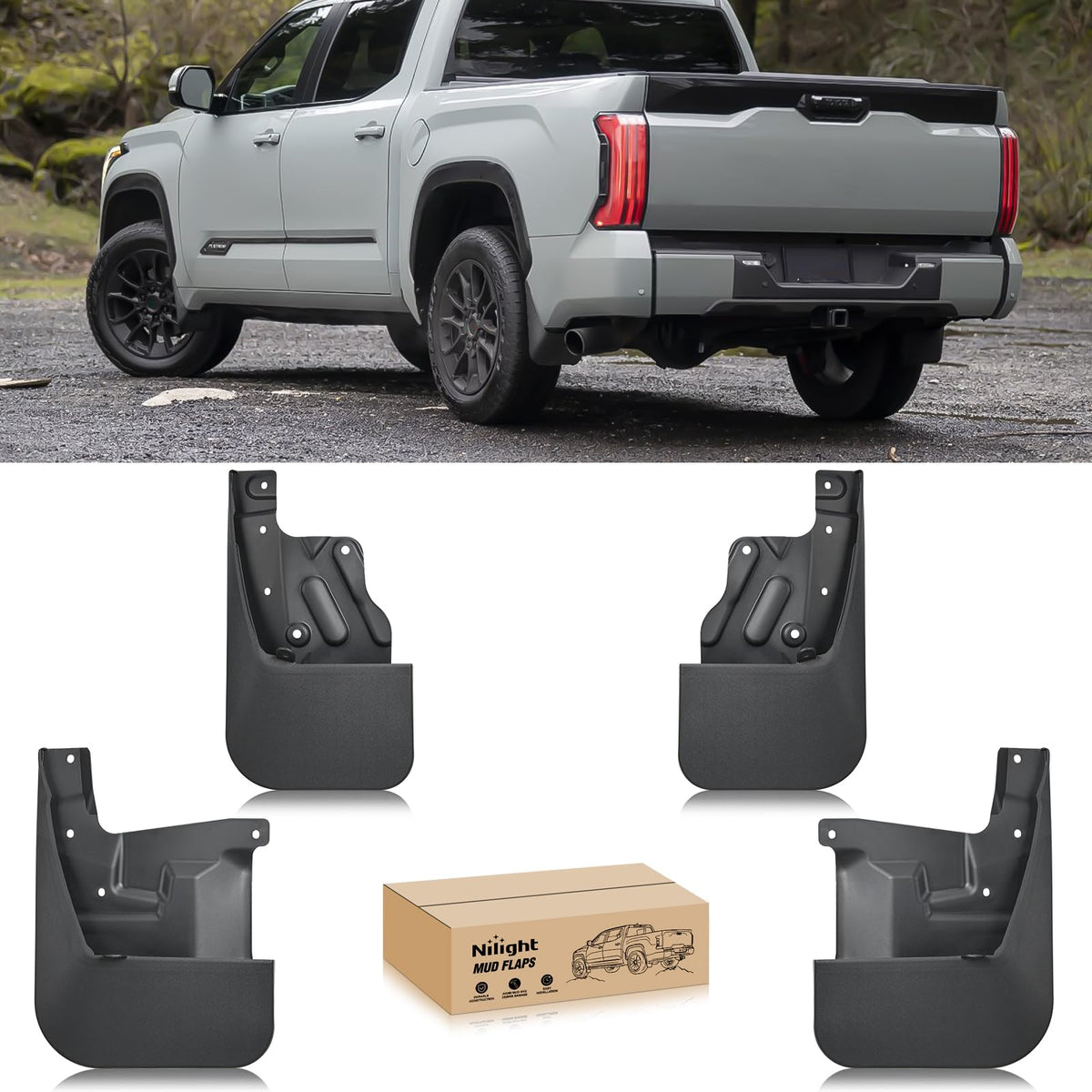 Nilight mud flaps for Toyota Tundra front-right guard against mud and spray