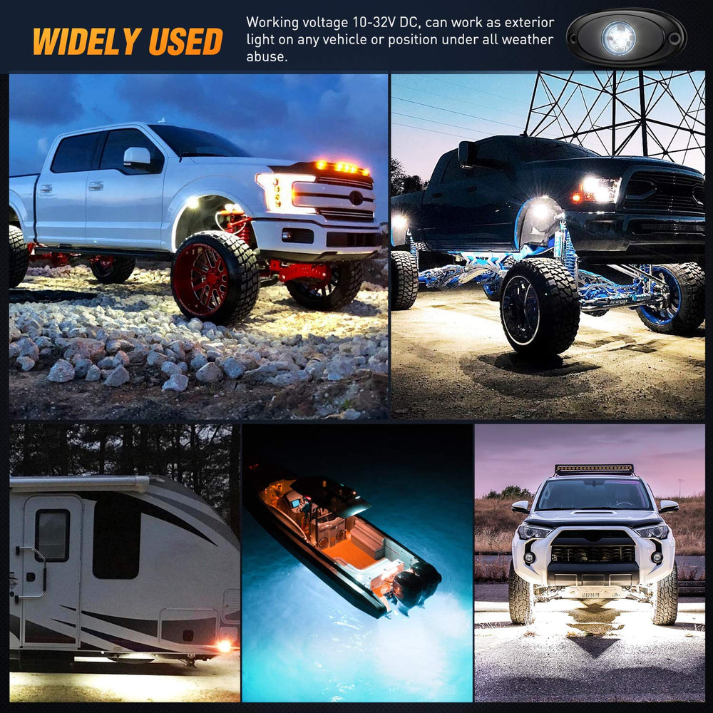 Nilight bright three-LED pods deliver crisp white illumination.