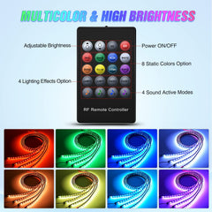 Nilight music mode LED strip responds to your vehicle's audio.