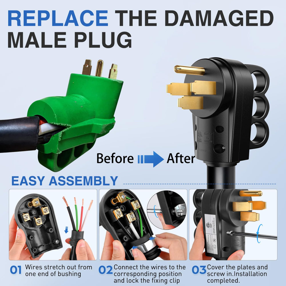 Nilight NEMA 14-50P heavy-duty receptacle ready for camper power