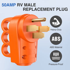 Nilight NEMA 14-50P plug side view showing sturdy build.