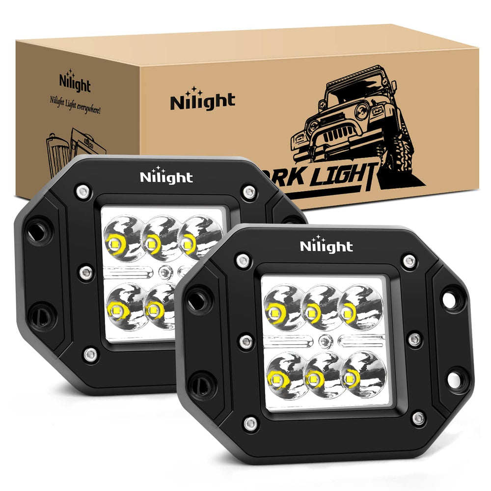 Nilight NI23C-18W spot beam for clear night visibility on off-road drives.