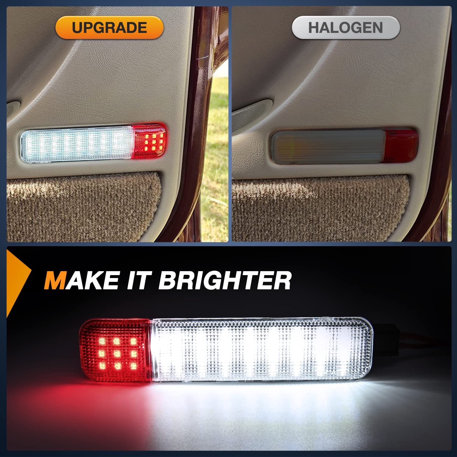 Nilight door panel light activated at night improves cabin visibility and safety awareness.