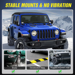 Nilight no-drill-mount-bracket for Jeep using factory bolts for quick install.