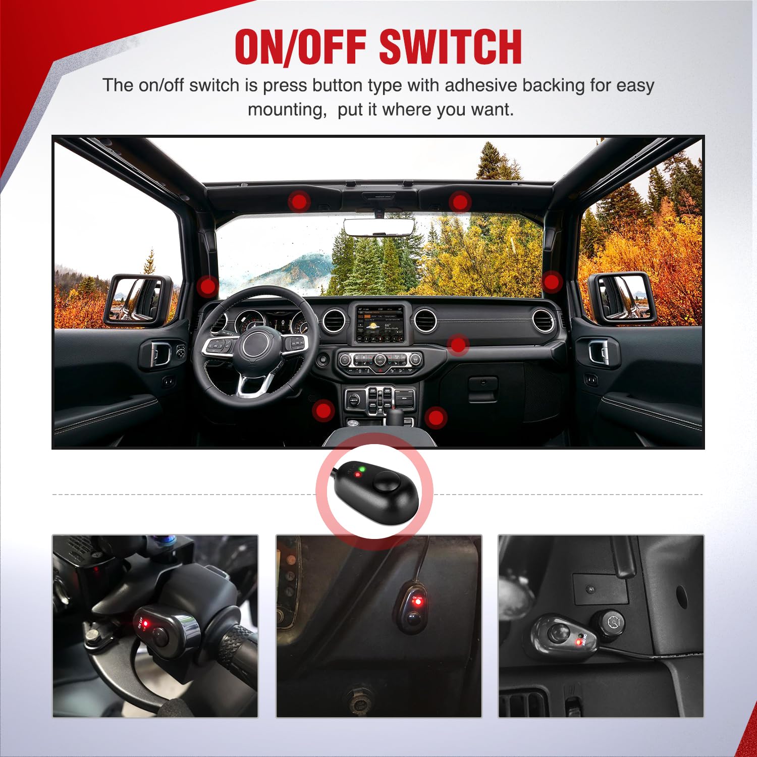 Nilight off-road setup using universal 12V harness across vehicles