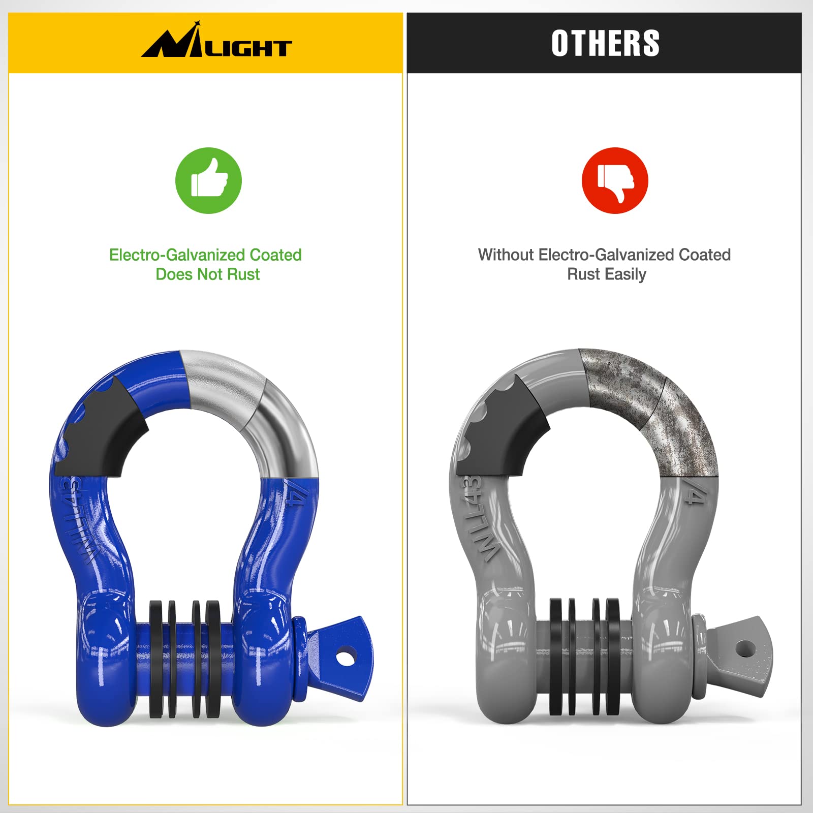 Nilight off-road ready shackles suitable for Jeep, truck, and SUV use.
