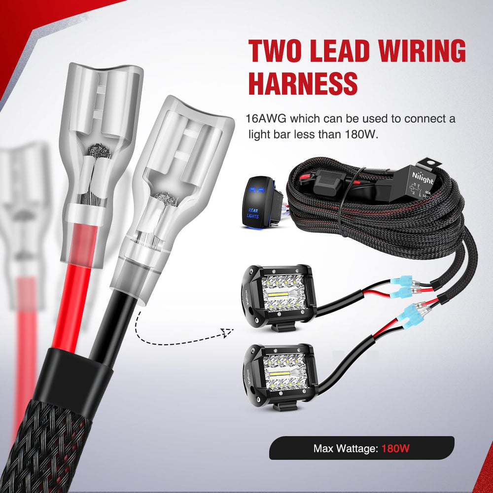 Nilight off-road light bar install simplifies wiring with a clean, secure path.