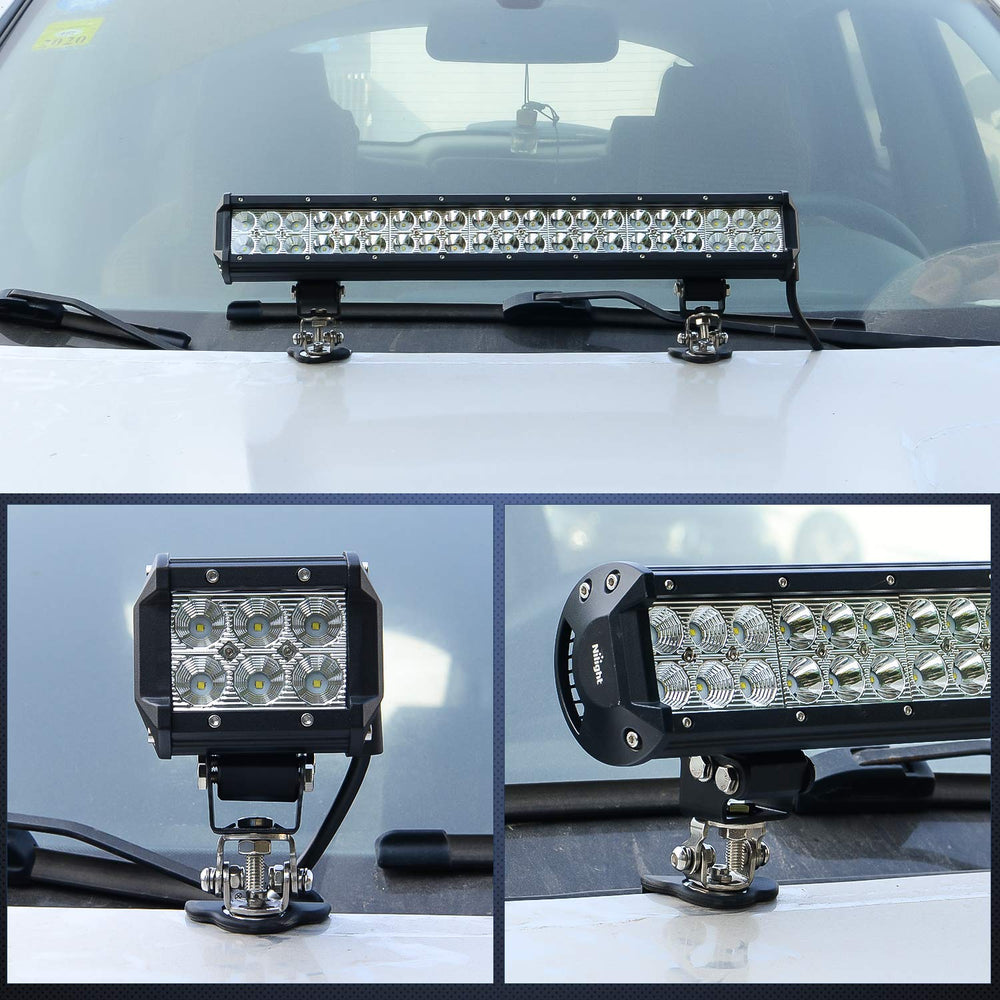 Nilight mounts fit lights up to 8mm thick on many vehicles.