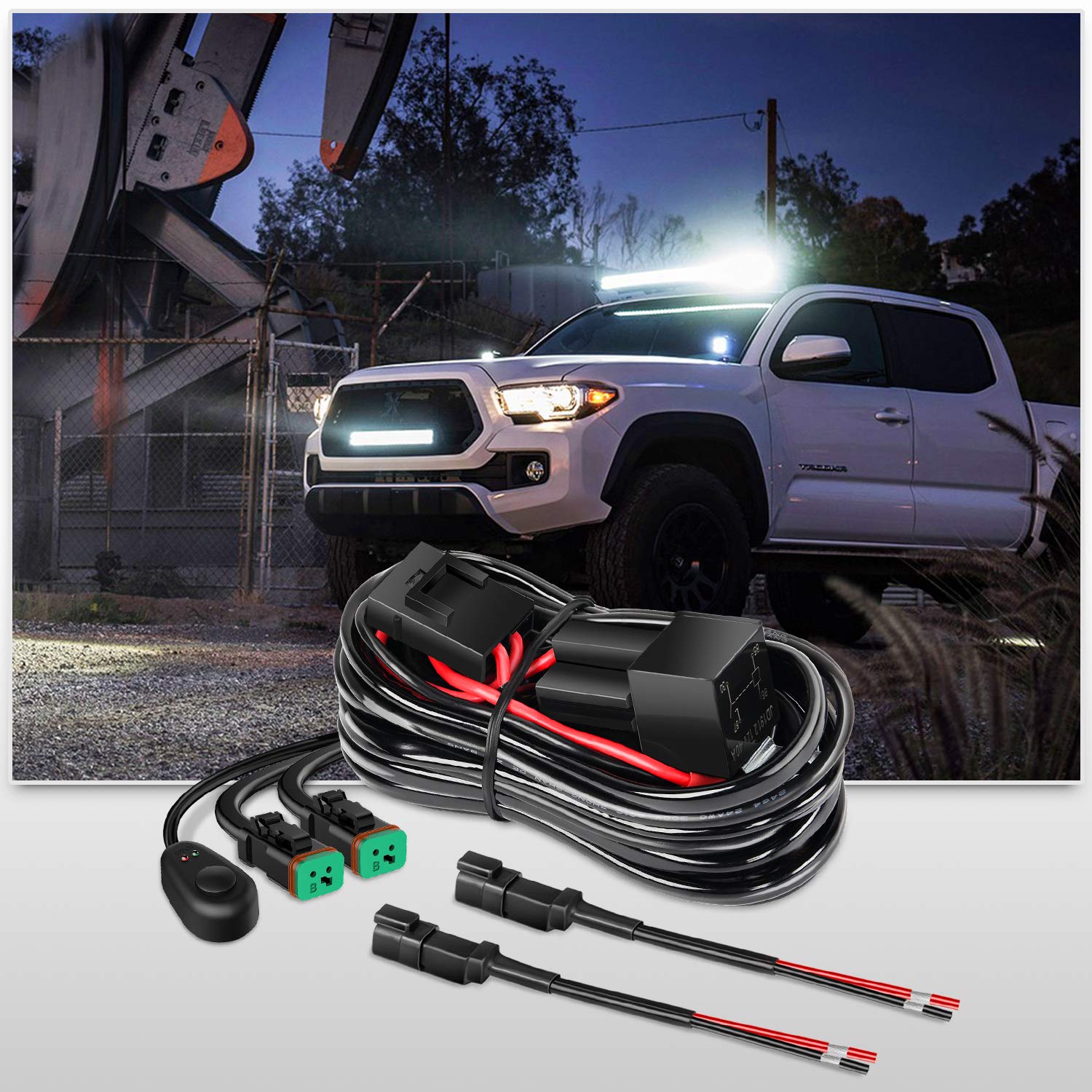 Nilight universal fit harness suitable for cars, boats, and other 12V devices.