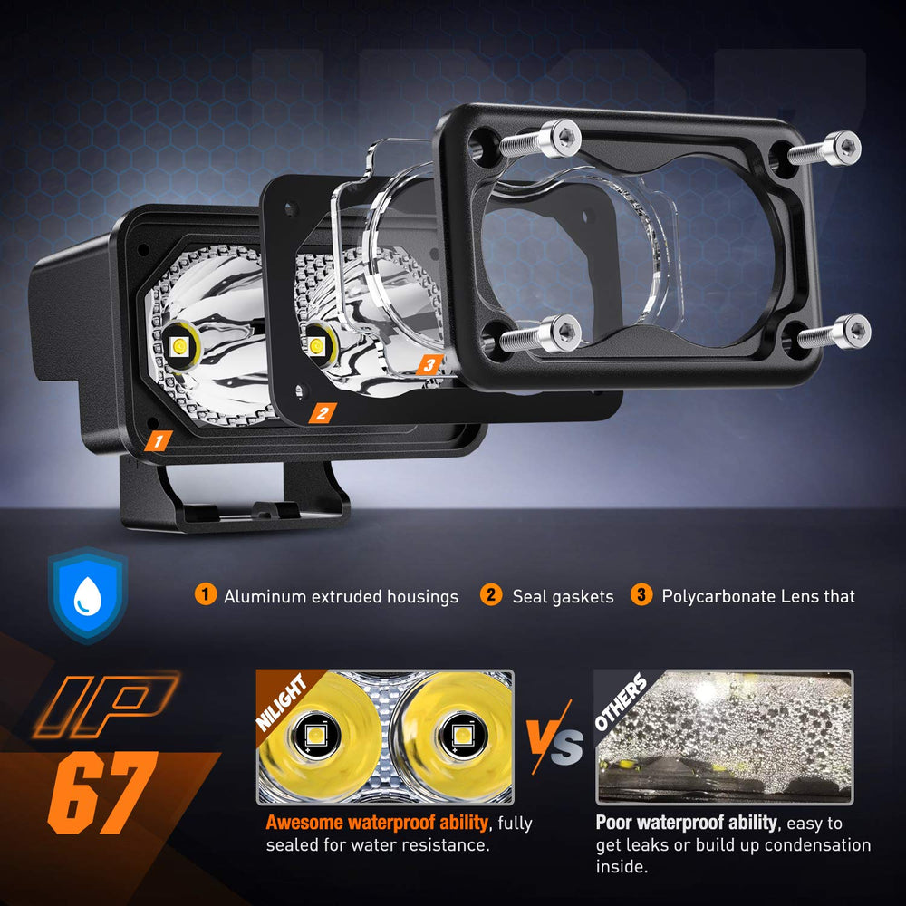 Nilight 2-pack with mounting brackets ready for installation