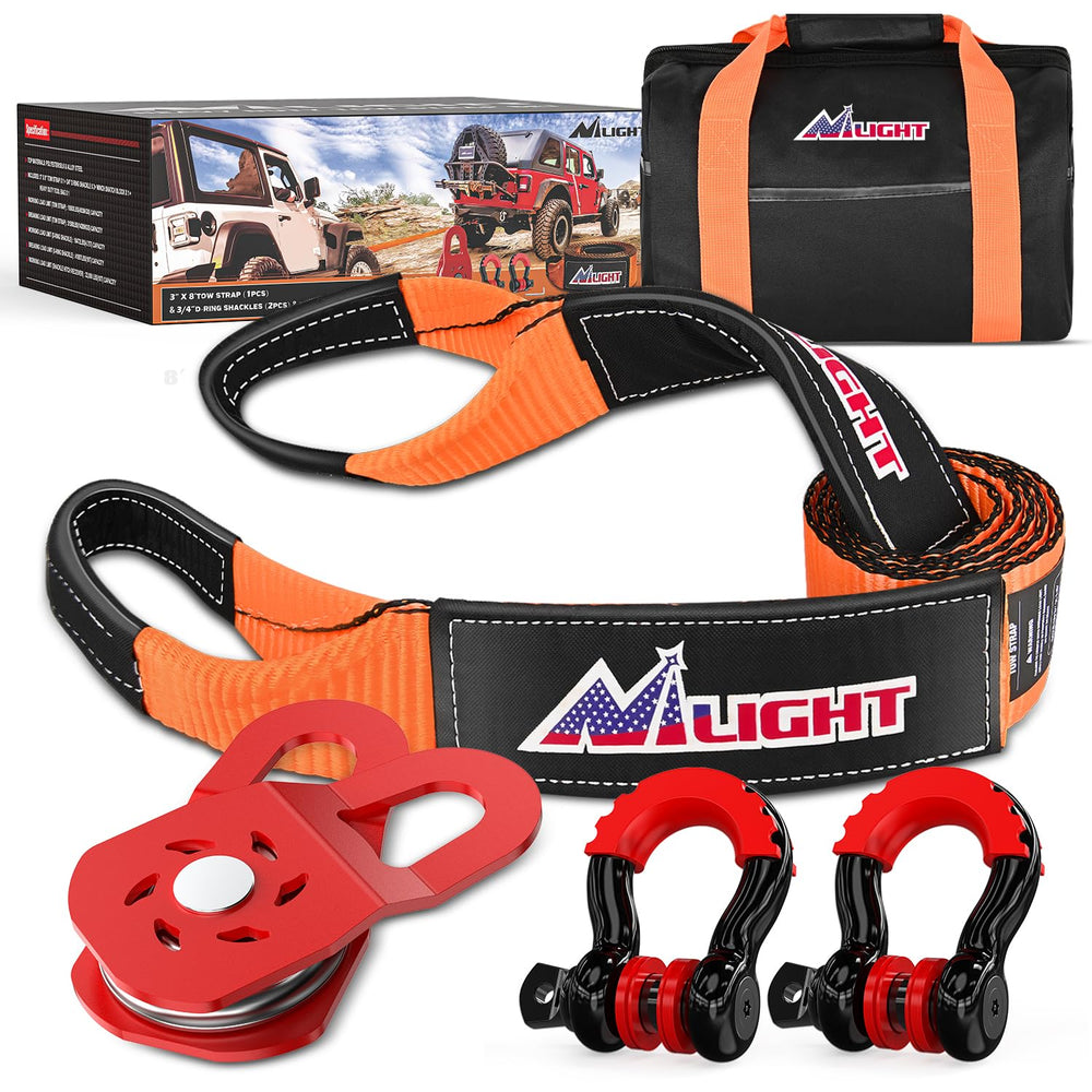 Nilight offroad recovery kit strap: heavy-duty weave for safe vehicle extraction