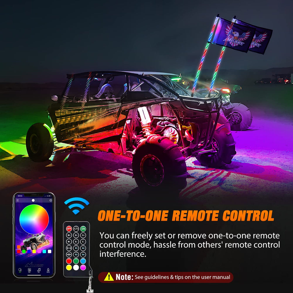Nilight one-to-one remote mode prevents cross-device interference during group rides.