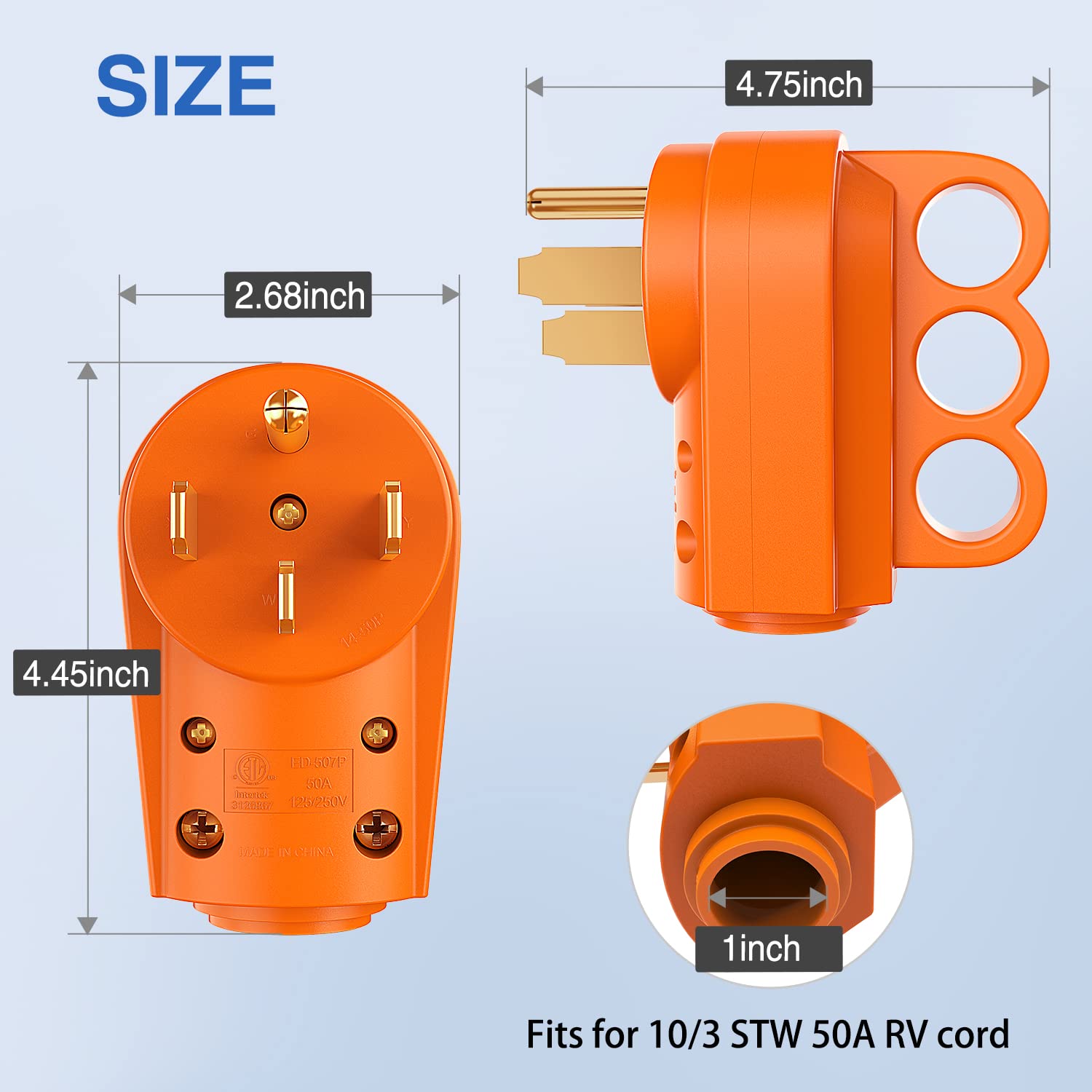 Nilight 50A RV plug packaging includes quick-reference guide.