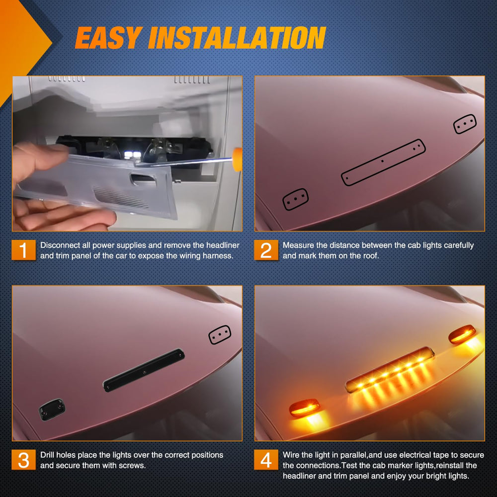 Nilight packaging includes lights, nuts, washers, clips and fuse kit.