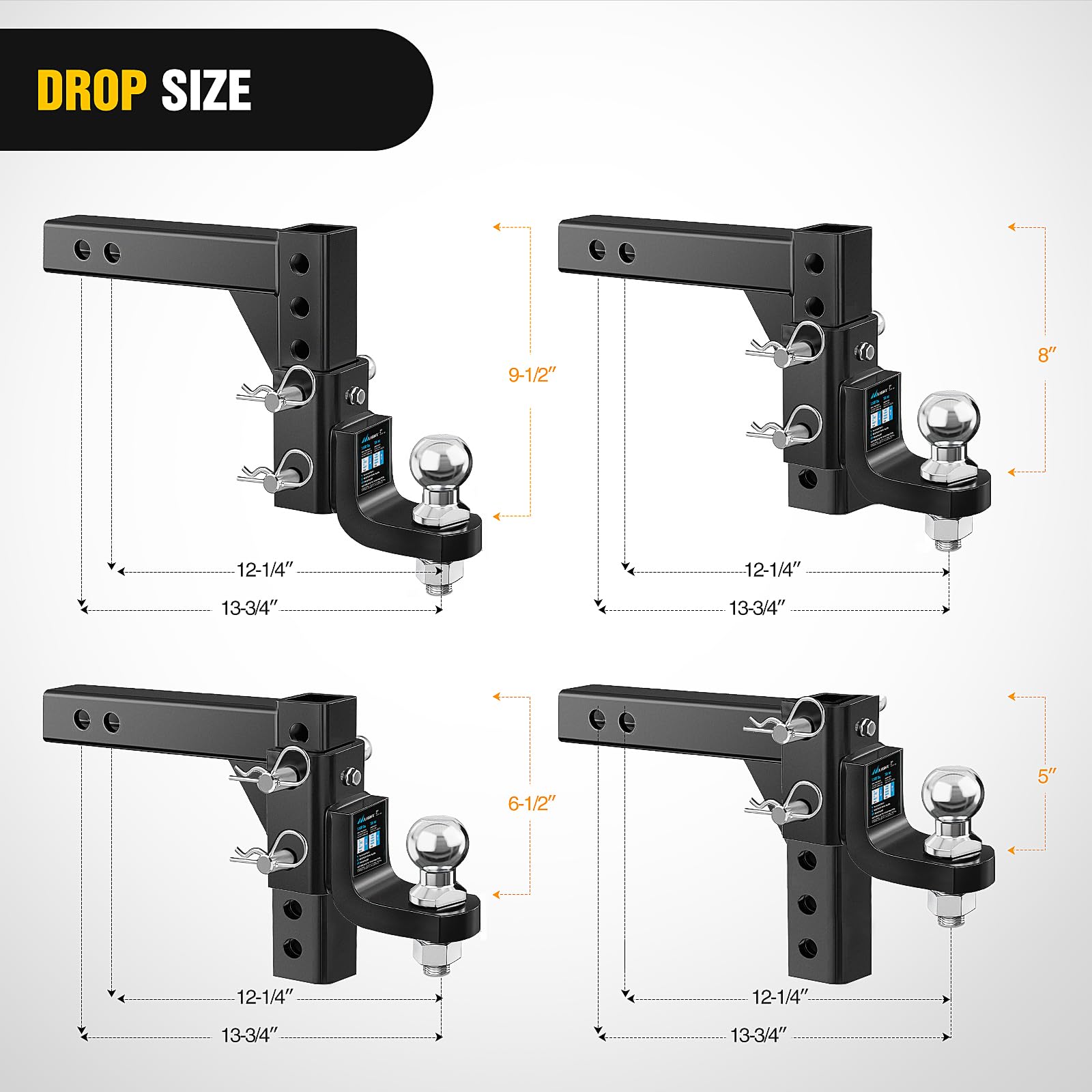 Nilight pin and clip set for quick, secure hitch mounting.