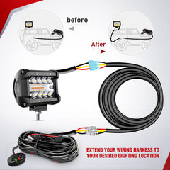 Nilight plug-and-play connectors for secure light bar wiring connections
