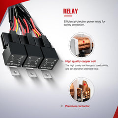 Nilight power relay and inline fuse protect circuits from overcurrent.