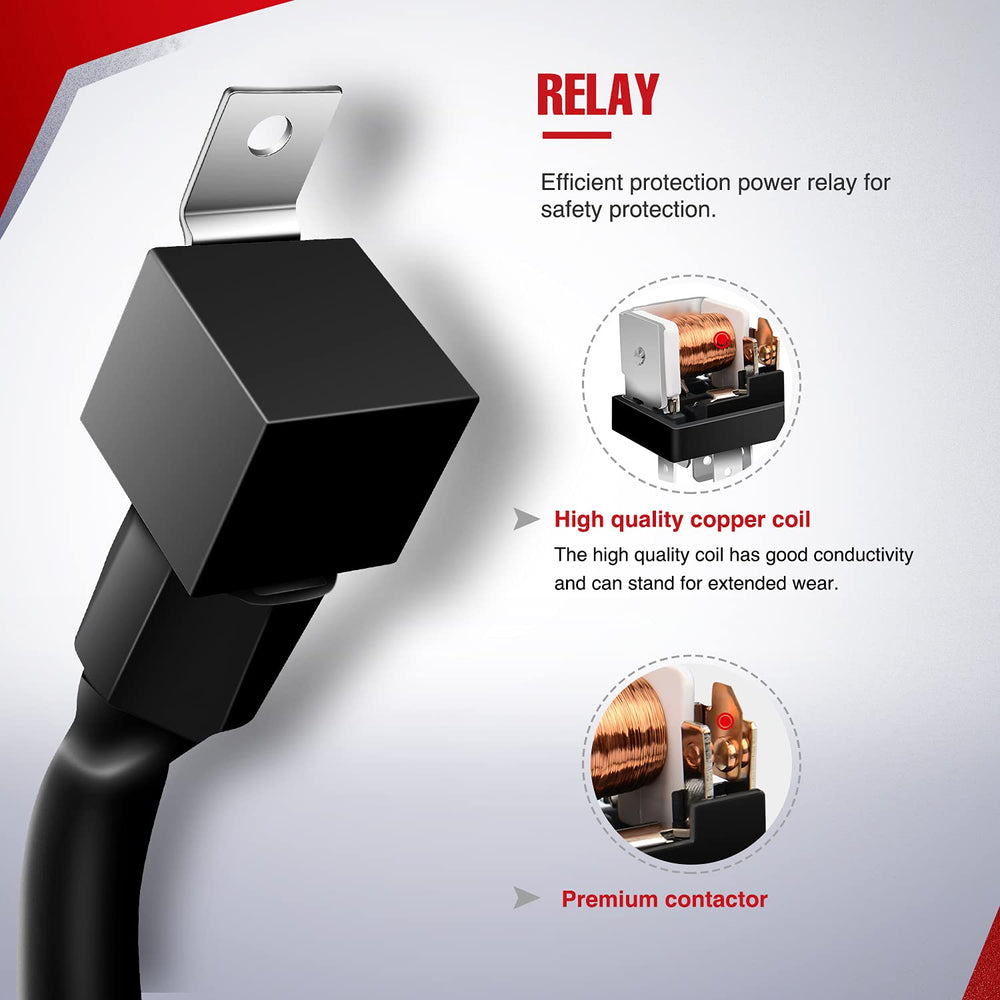 Nilight power relay and inline fuse provide circuit protection.