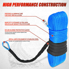 Nilight protective sleeve five feet black shields rope from abrasion.
