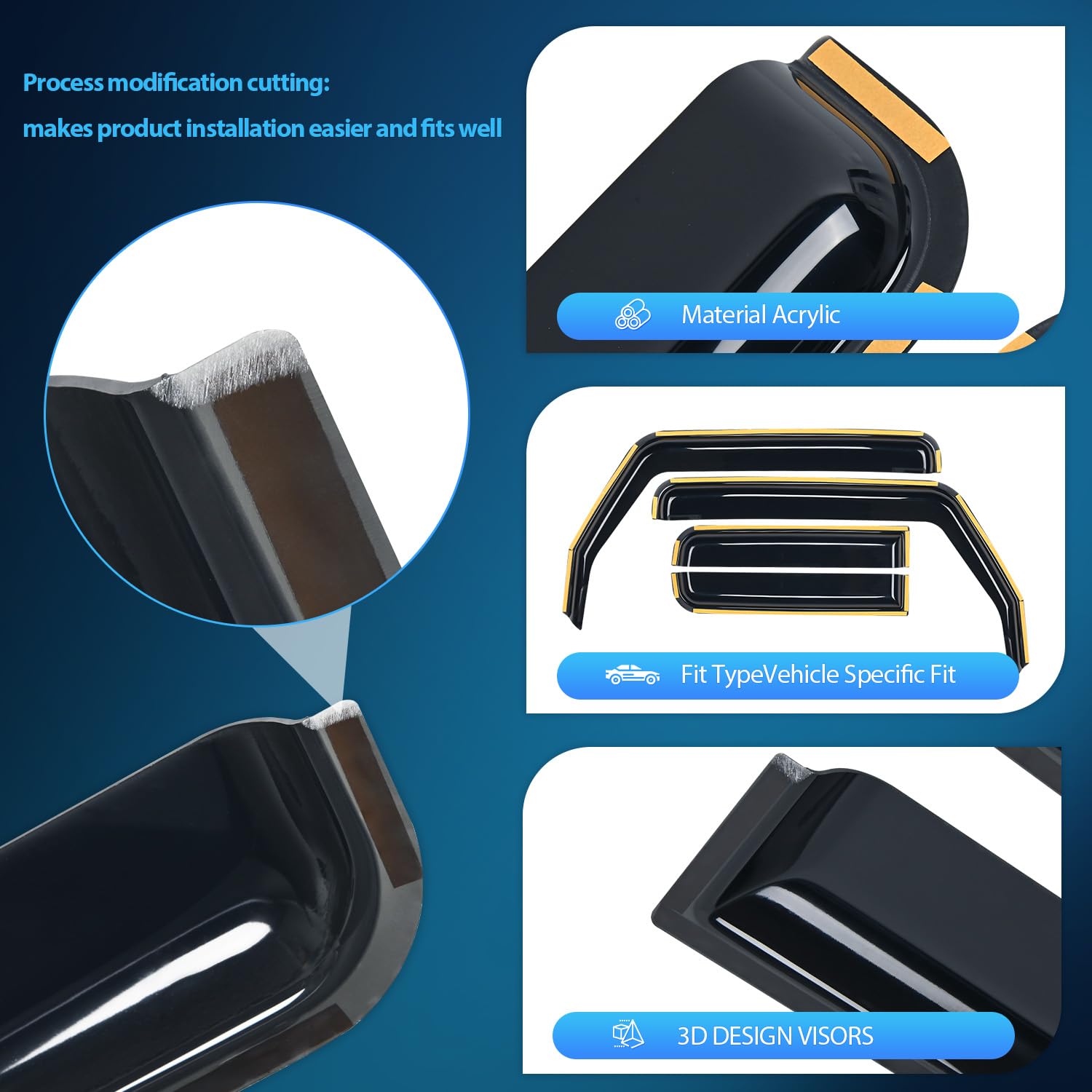 Nilight rain guards in premium acrylic resist cracking and bending