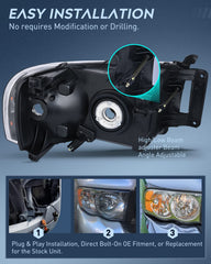 Nilight Ram headlamp clear lens delivers bright, focused illumination for safer night driving.