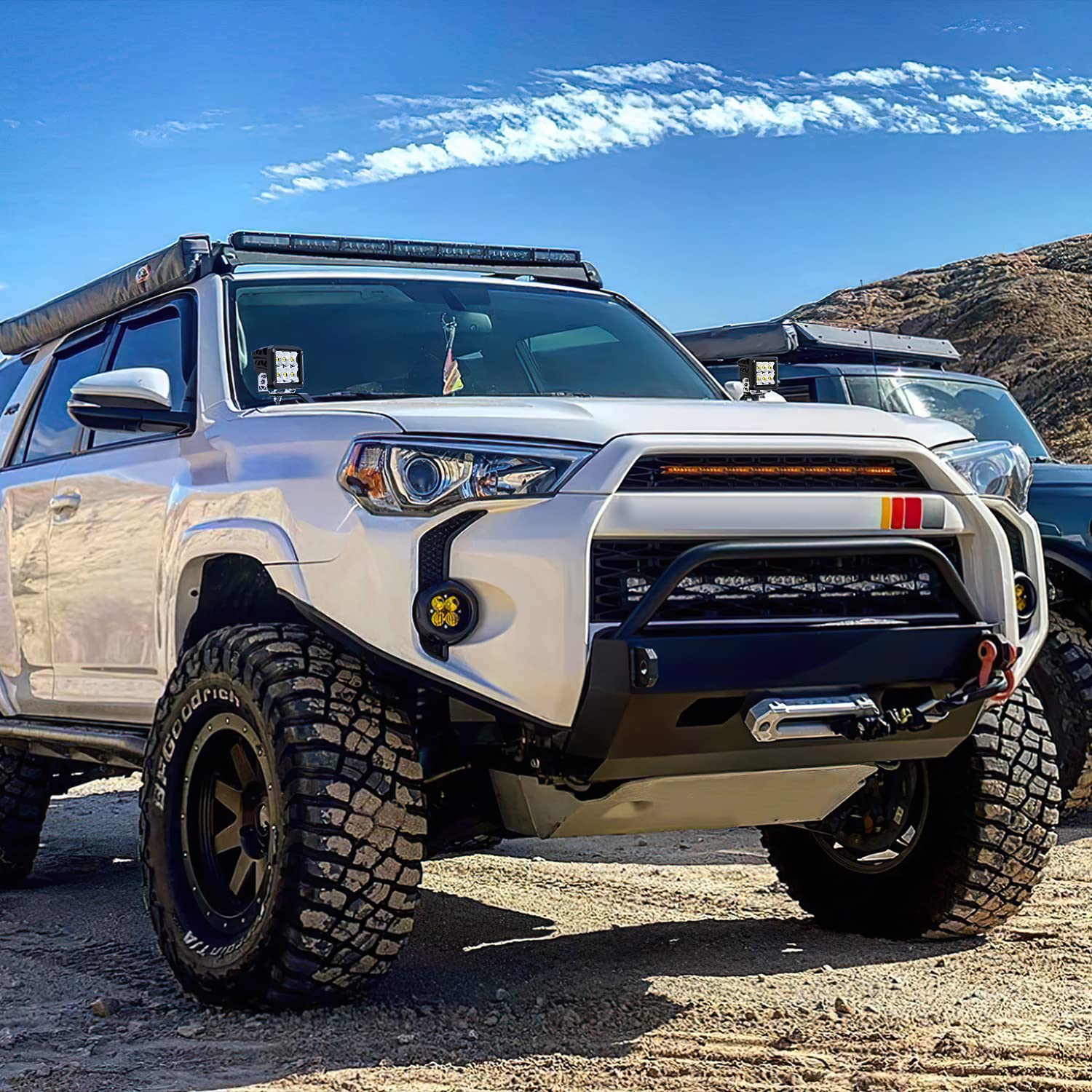 Nilight ready-to-fit setup shown on Toyota 4Runner hood.