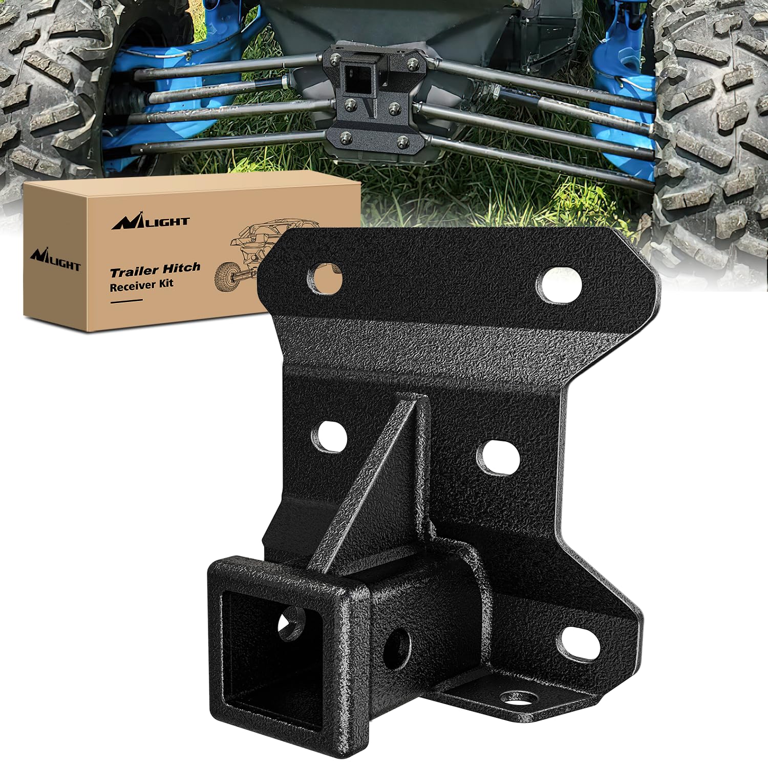 Nilight rear bumper hitch 2-inch for Can-Am Maverick X3 enables reliable towing.