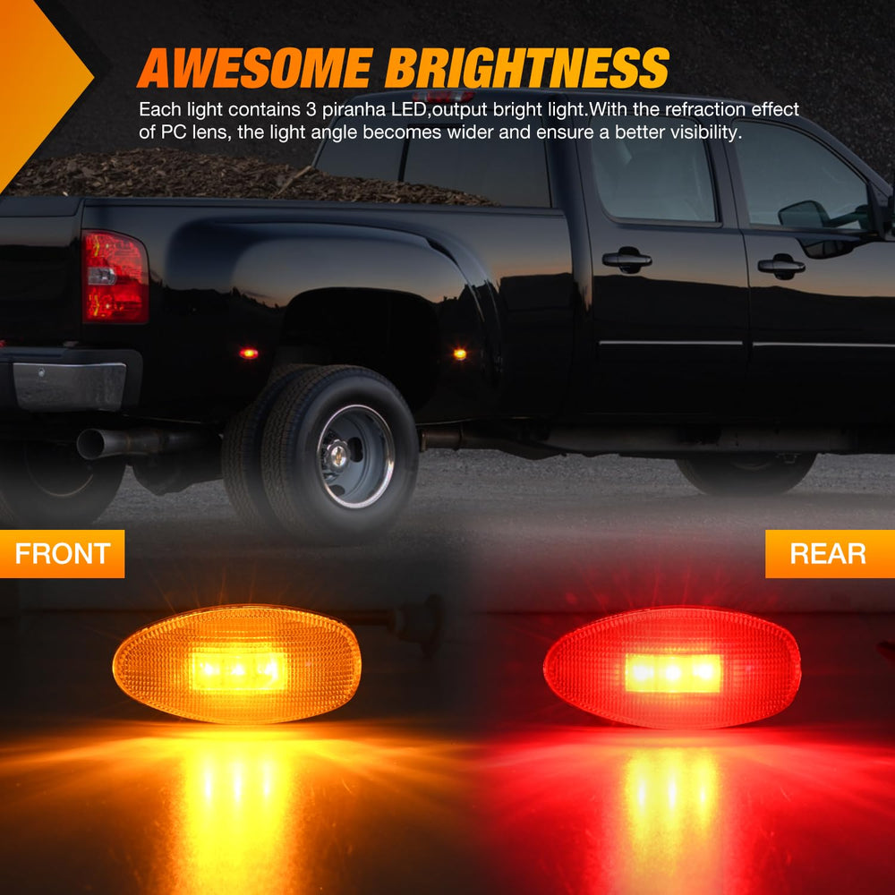 Nilight red rear fender marker light improves signaling at night