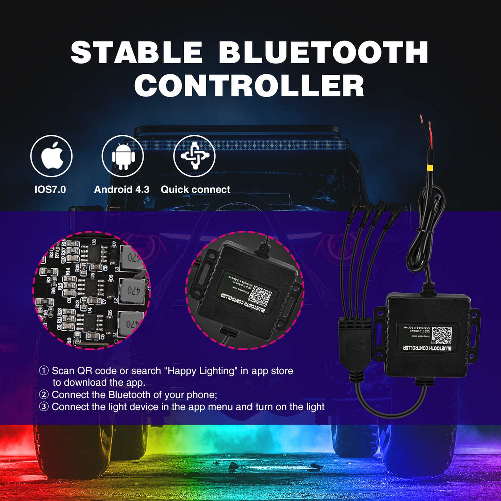 Nilight RGB rock lights kit wheel well illumination in action