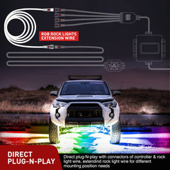 Nilight RGB rock light extension kit ready for seamless controller integration