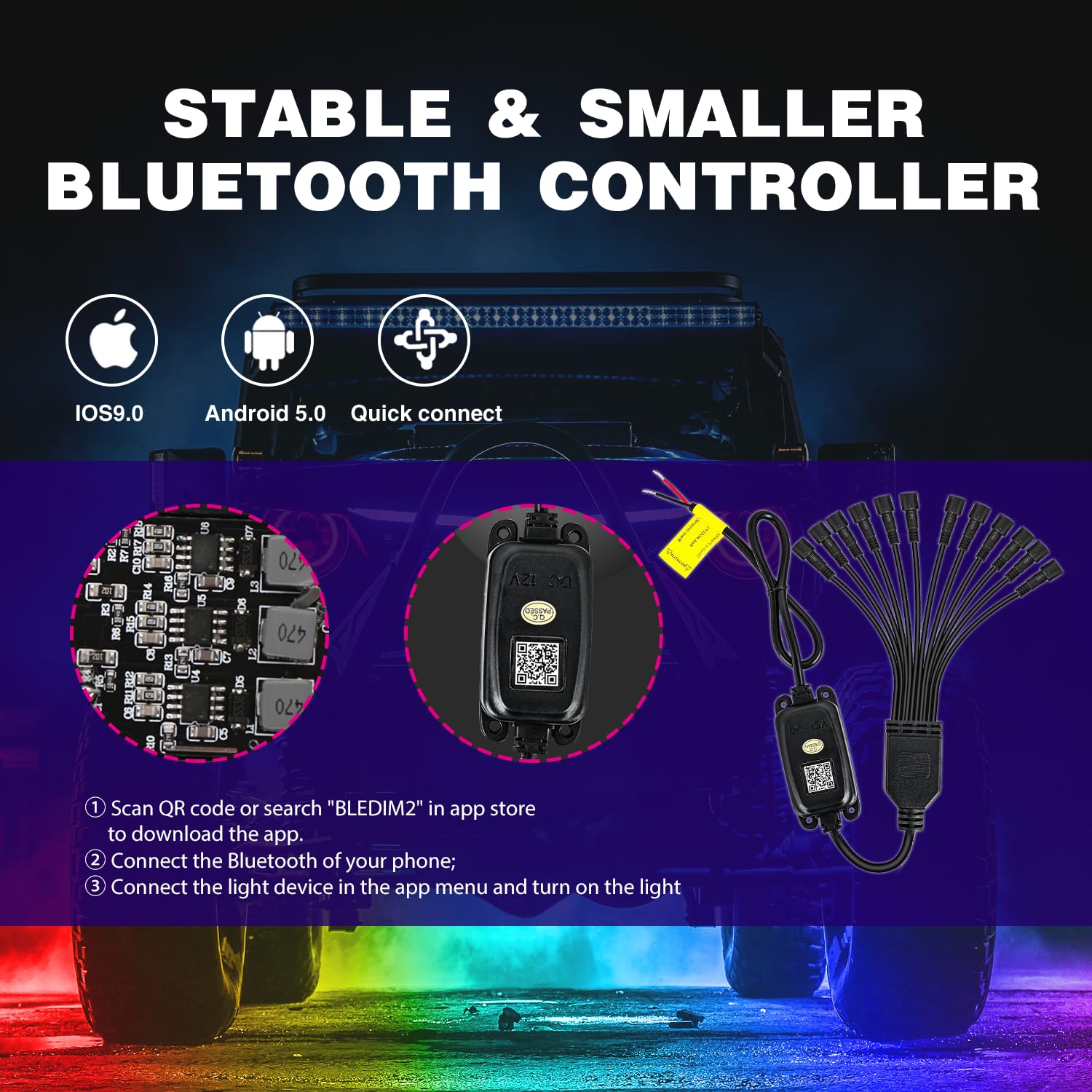 Nilight rock lights with music-sync mode for dynamic ambiance.
