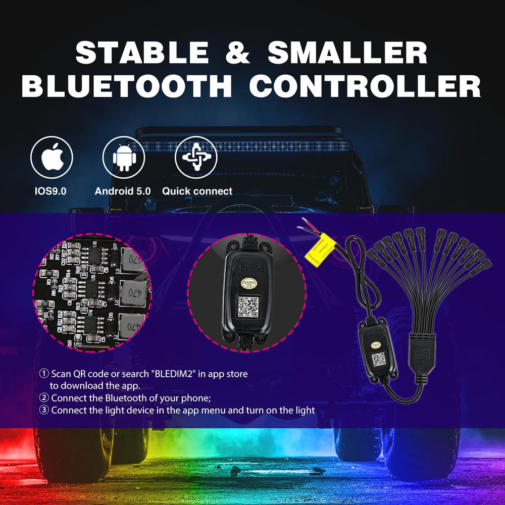 Nilight rock lights with music-sync mode for dynamic ambiance.